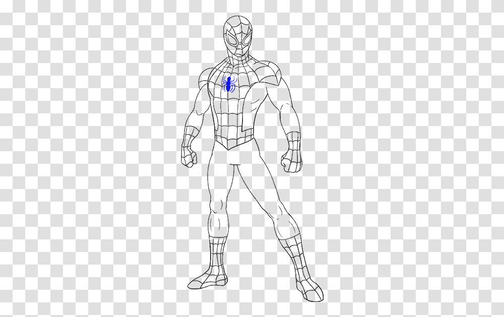 How To Draw Spiderman Sketch, Gray Transparent Png