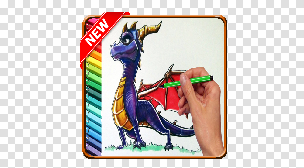 How To Draw Spyro Dragon 10 Apk Download Comdrawspyr Dragon, Horse, Mammal, Animal, Person Transparent Png