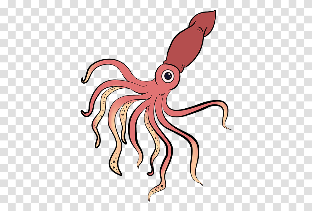 How To Draw Squid Giant Squid Drawing Easy, Sea Life, Animal, Seafood, Antelope Transparent Png