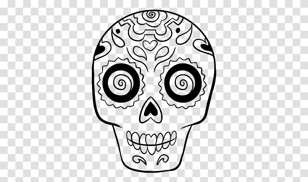 How To Draw Sugar Skull Sugar Skull Easy Drawing, Gray, World Of Warcraft Transparent Png