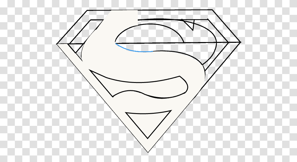 How To Draw Superman Logo Emblem, Triangle, Plectrum, Text Transparent Png