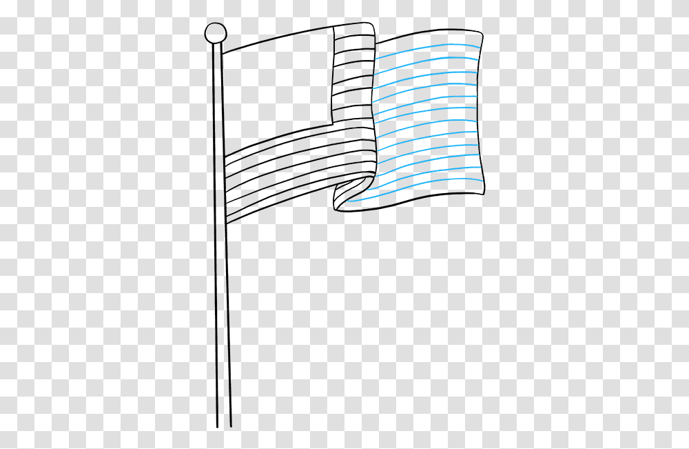 How To Draw The American Flag Line Art, Light, Electronics, Coil Transparent Png