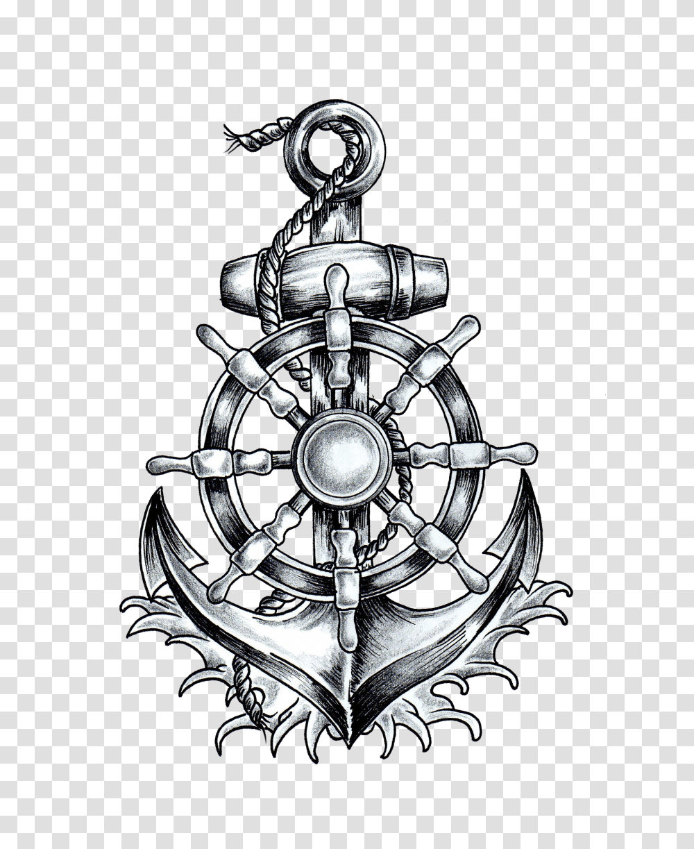 How To Draw The Eagle Globe And Anchor A Nautical An On Nails, Chandelier, Lamp, Emblem Transparent Png