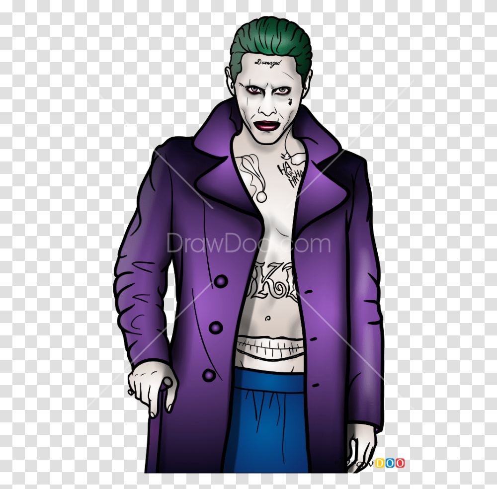 How To Draw The Joker Suicide Squad Suicide Squad Joker And Harley Quinn Art Tutorial, Performer, Person, Tie Transparent Png