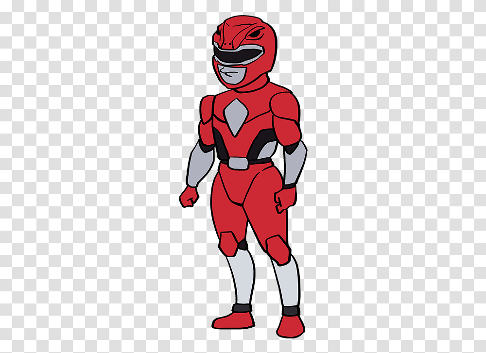 How To Draw The Red Ranger From Power Rangers Power Rangers Drawing Easy, Person, Hand, Costume Transparent Png