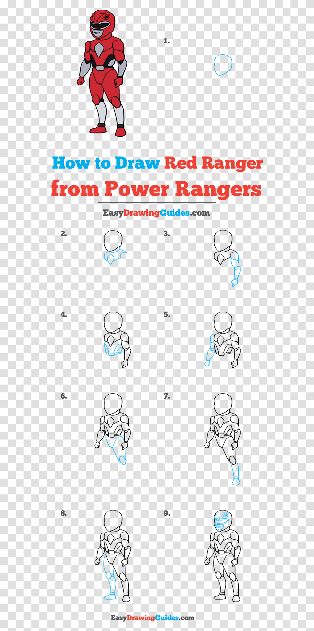 How To Draw The Red Ranger From Power Rangers Power Rangers Drawing Easy, Person, Human, Number Transparent Png