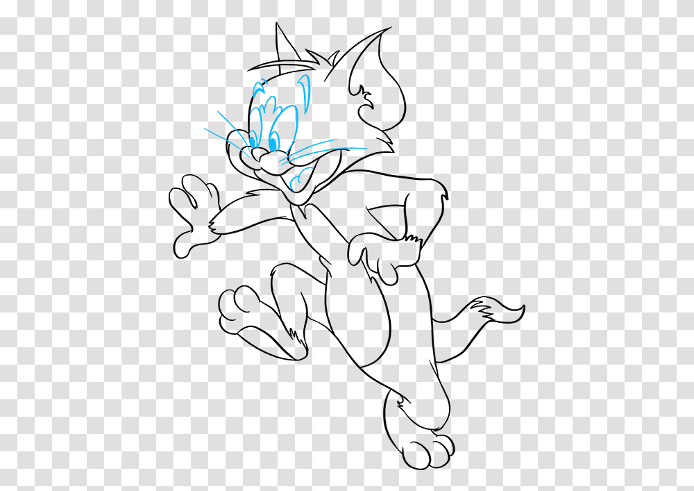 How To Draw Tom From Tom And Jerry Line Art, Light, Outdoors Transparent Png