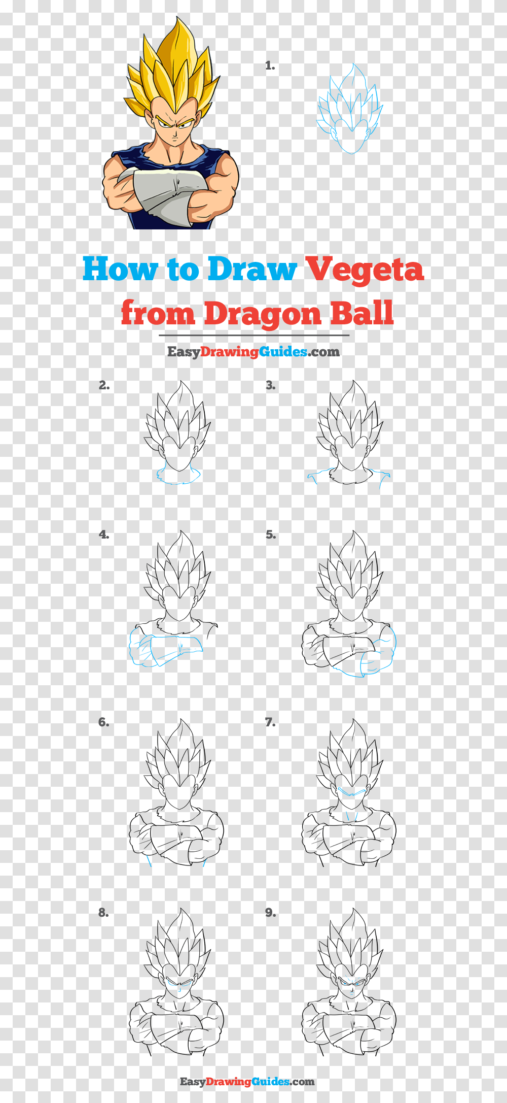 How To Draw Vegeta From Dragon Ball Dragon Ball Drawing Easy, Plot, Diagram, Silhouette Transparent Png