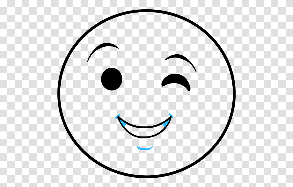 How To Draw Wink Emoji Smiley, Electronics, Sphere, Screen, Light Transparent Png