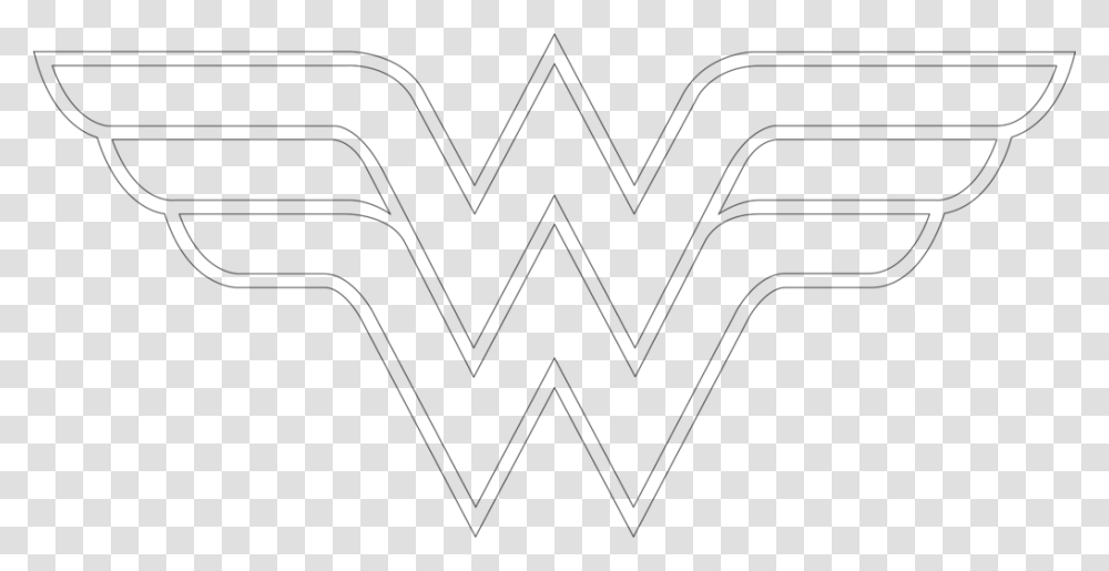 How To Draw Wonder Woman Logo Outline Artsy Wonder Line Art, Gray, World Of Warcraft Transparent Png