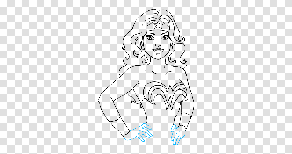 How To Draw Wonder Woman Wonder Woman Drawing Easy, Screen, Electronics, Light Transparent Png