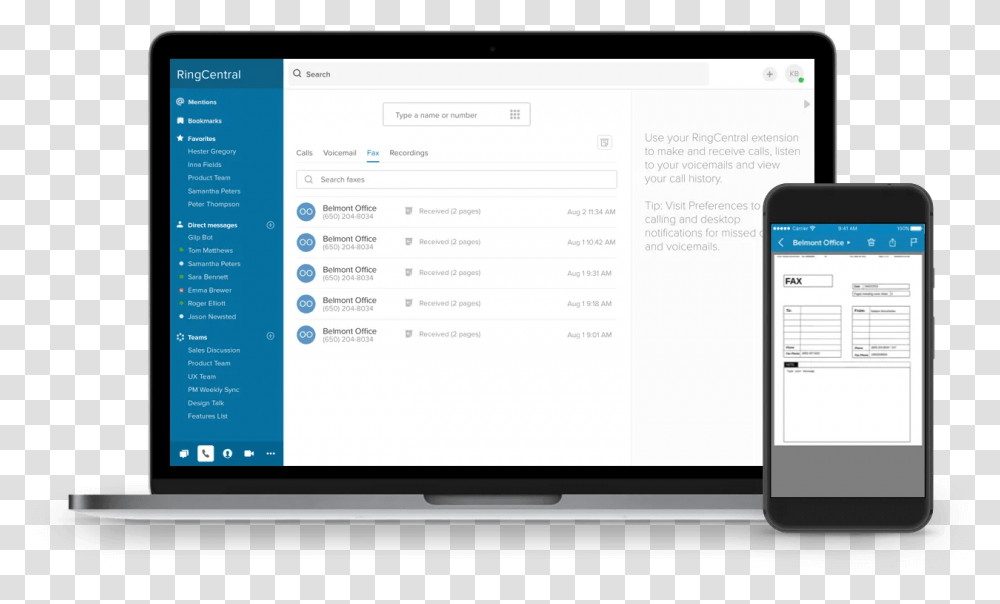How To Fax From A Computer Ringcentral Technology Applications, Electronics, Mobile Phone, Cell Phone, Tablet Computer Transparent Png