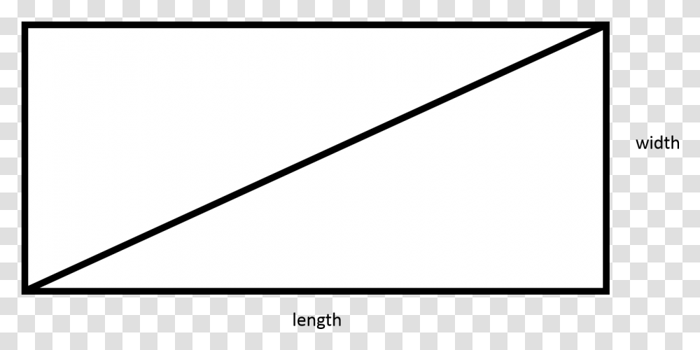 How To Find The Length Of Diagonal A Rectangle Monochrome, Triangle, Leaf, Plant, Baton Transparent Png