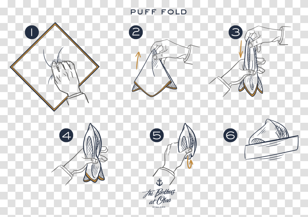 How To Fold A Puff Fold Pocket Square Folds Reverse Puff, Animal, Diagram Transparent Png