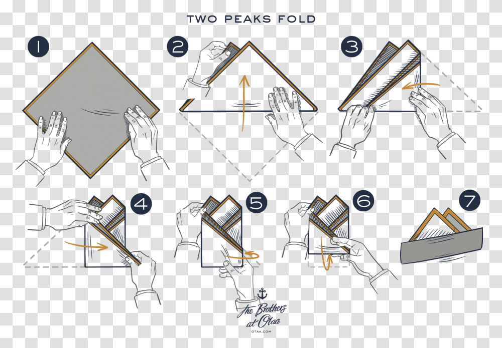 How To Fold A Two Peak Fold Fold A Pocket Square Two Peaks, Diagram, Building, Plot Transparent Png