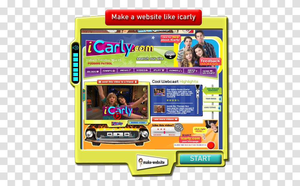 How To Make A Website Like Icarly Icarly Com Icarly Website, Person, Poster, Advertisement, Flyer Transparent Png