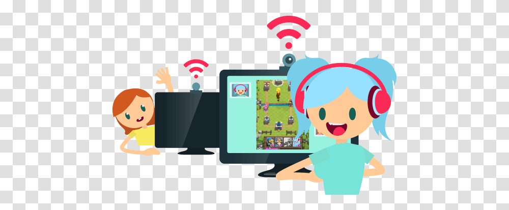 How To Make Friends In The Streaming World Cartoon, Computer, Electronics, Crowd, Video Gaming Transparent Png