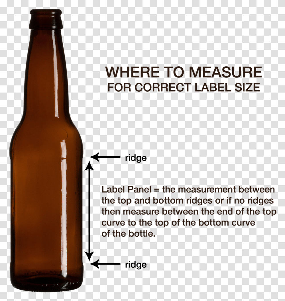 How To Measure A Beer Bottle For A Custom Label 12 Oz Beer Bottle Dimensions, Alcohol, Beverage, Drink, Lager Transparent Png