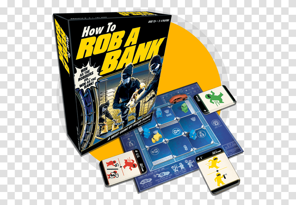 How To Rob A Bank Board Game Contents Rob A Bank Board Game, Person, Human, Mobile Phone, Electronics Transparent Png