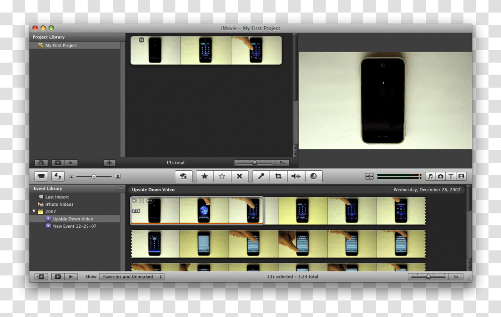 How To Rotate A Video Clip Using Imovie Imovie, Mobile Phone, Electronics, Monitor, Screen Transparent Png