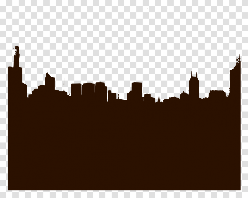 How To Set Use City Skyline Clipart Download City Landscape Silhouette, Outdoors, Crowd Transparent Png