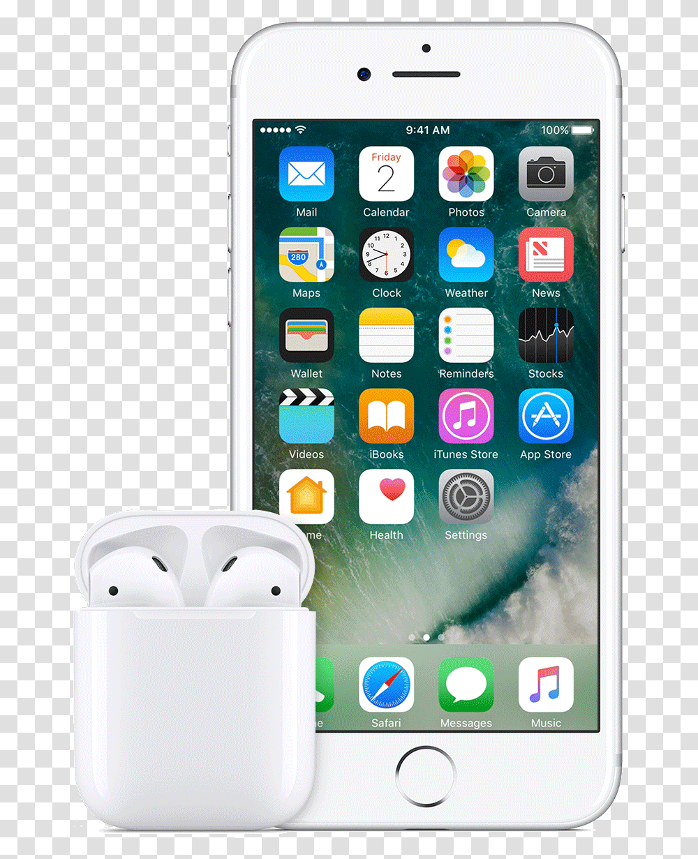 How To Use Your Airpods Like A Pro Iphone 7 Silver Front, Mobile Phone, Electronics, Cell Phone Transparent Png