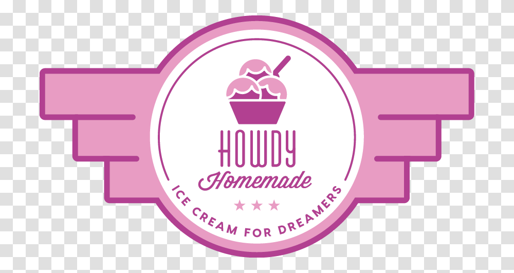 Howdy Homemade Homemade Ice Cream Logo, Label, Sticker, Purple Transparent Png