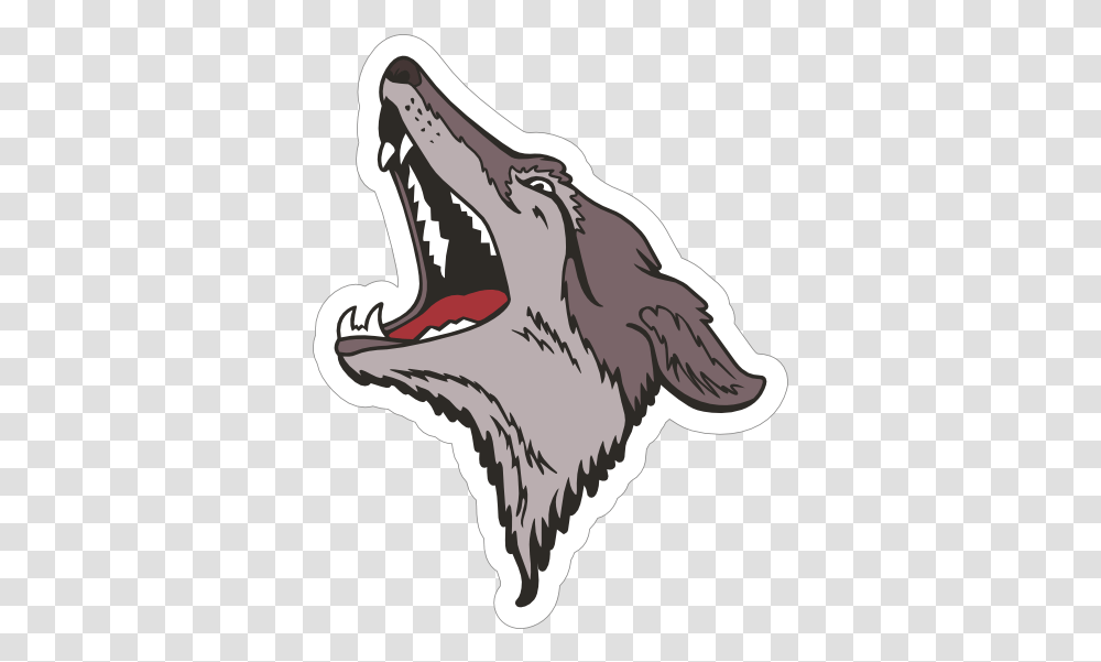 Howling Wolf Head Mascot Sticker Dog Licks, Teeth, Mouth, Lip, Animal Transparent Png