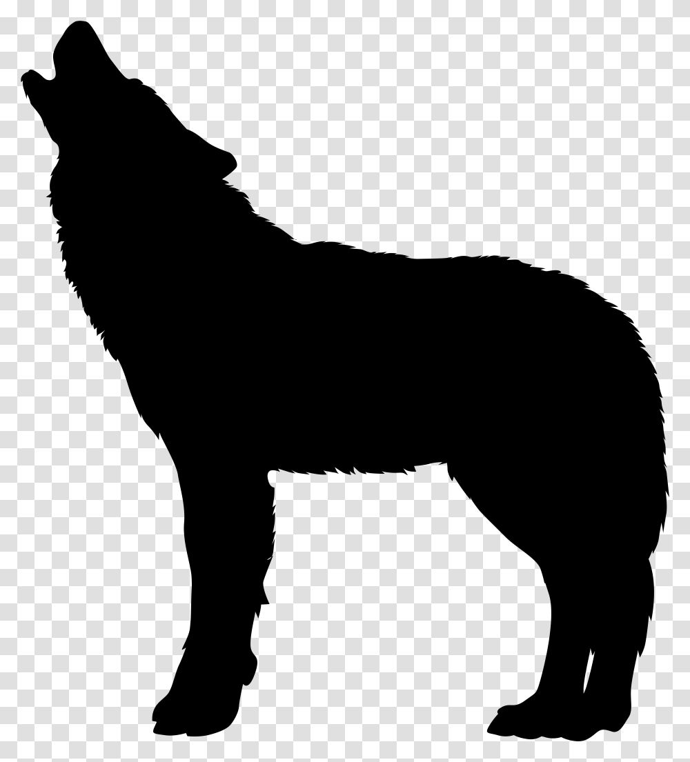Howling Wolf Silhouette Clip Art Image, Gray, World Of Warcraft Transparent Png
