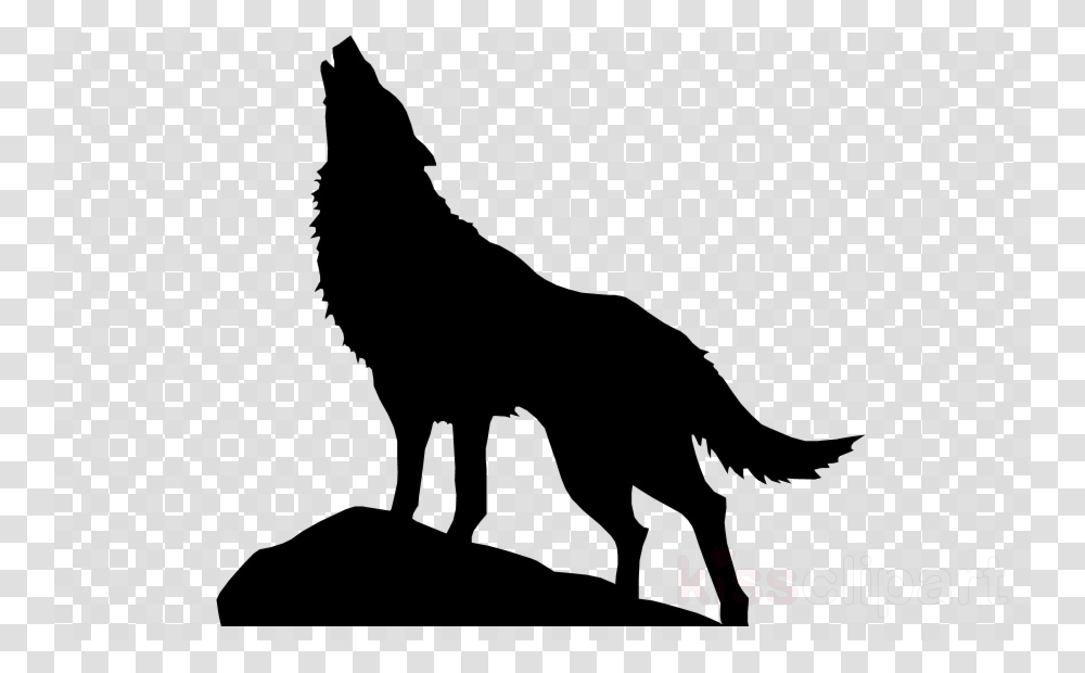 Howling Wolf Silhouette, Stencil, Dog, Canine, Animal Transparent Png