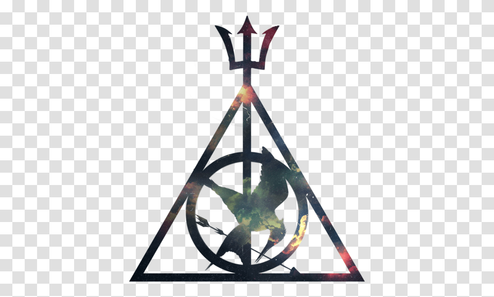Hp And Hg Shared By Lauraelian Hunger Games Percy Jackson Harry Potter, Symbol, Triangle, Emblem, Weapon Transparent Png