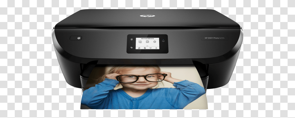 Hp Envy Photo 6255 All In One Printer Hp Envy 5000 Printer, Machine, Person, Human, Glasses Transparent Png