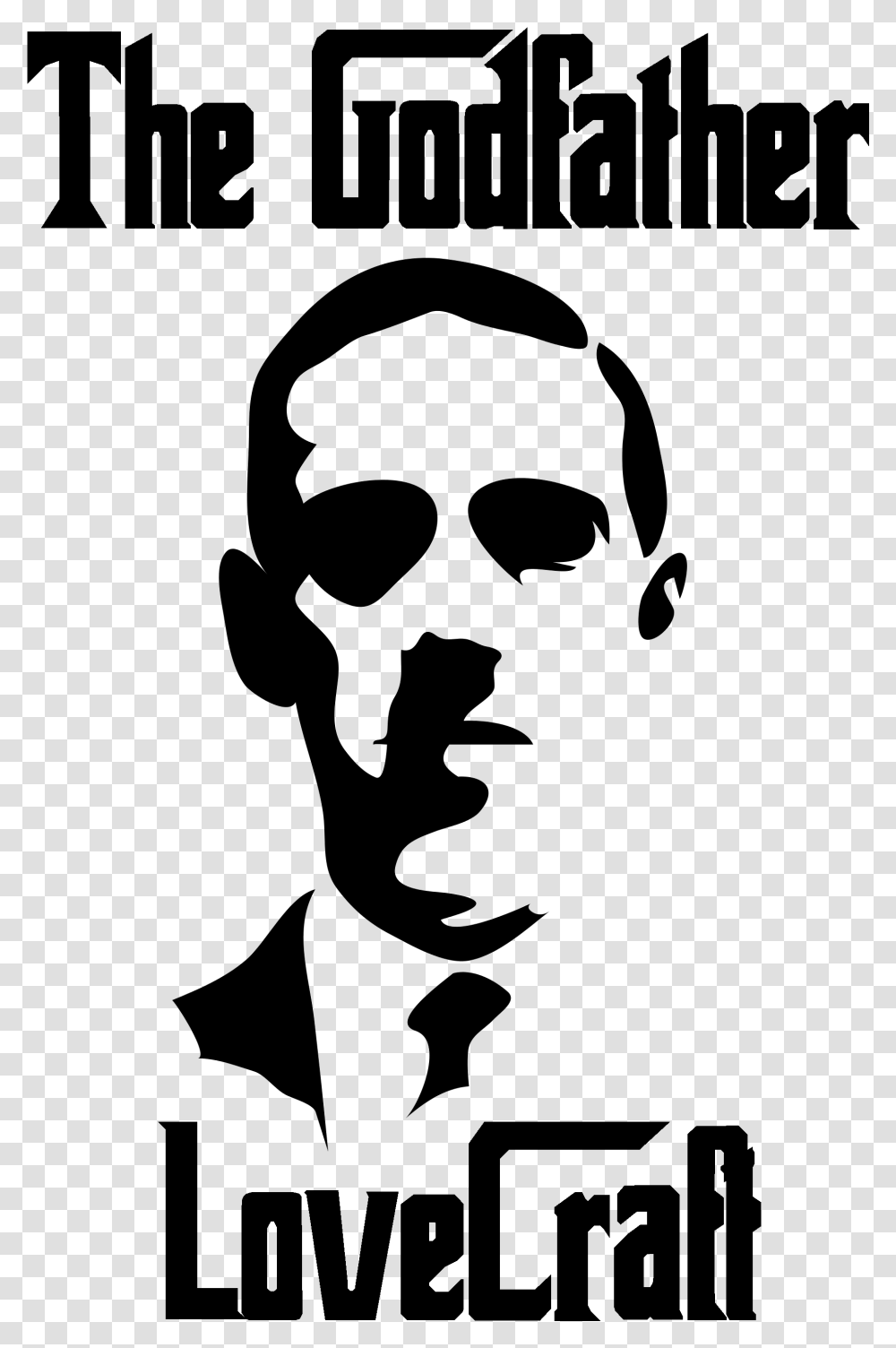 Hp Lovecraft Black And White Download Poster, Silhouette, Head, Person, Lighting Transparent Png
