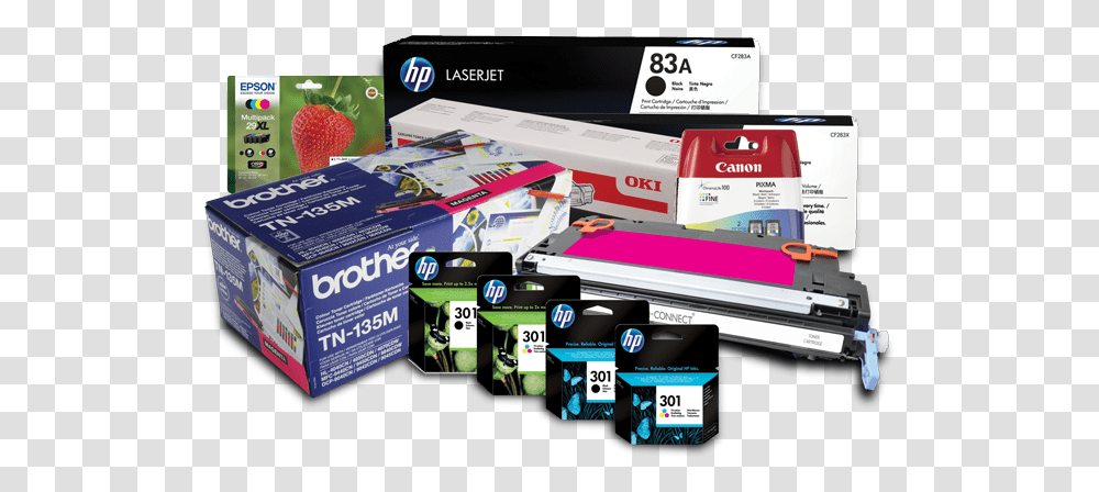 Hp Printer Toner Ink, Metropolis, Advertisement, Paper Transparent Png
