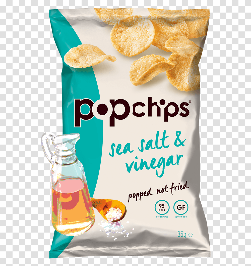 Https Popchips Uk S3 Amazonaws Bag Image61vinegar Pop Chips Sour Cream, Food, Plant, Beverage, Sweets Transparent Png