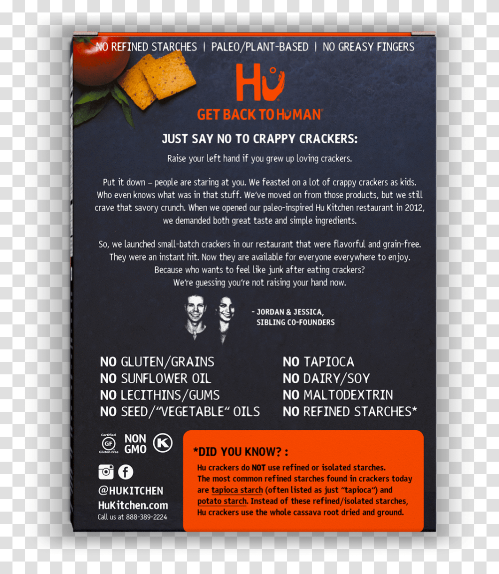 Hu Crackers Ingredients, Advertisement, Poster, Flyer, Paper Transparent Png