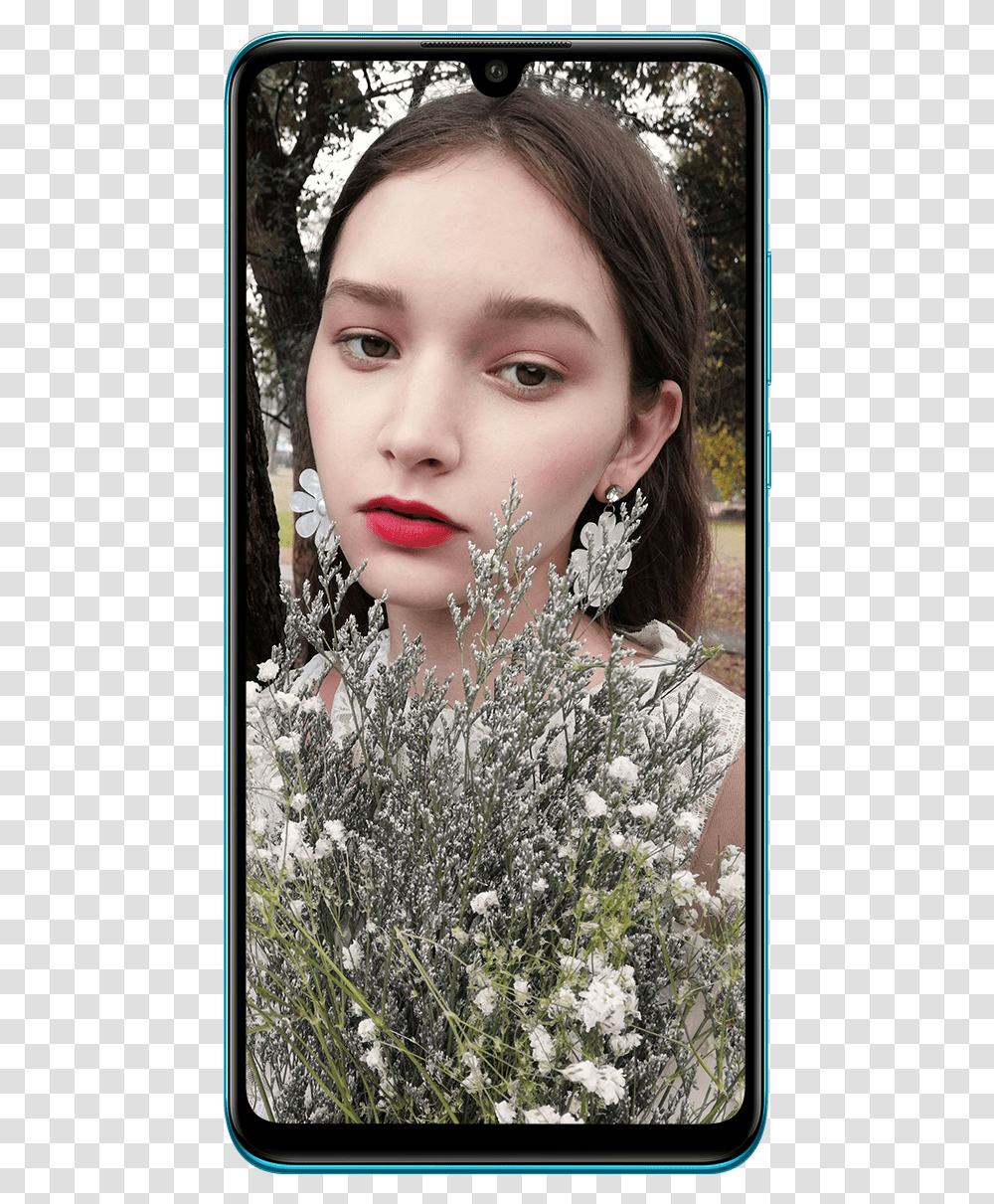 Huawei P30 Lite 3d Selfie, Face, Person, Flower, Plant Transparent Png