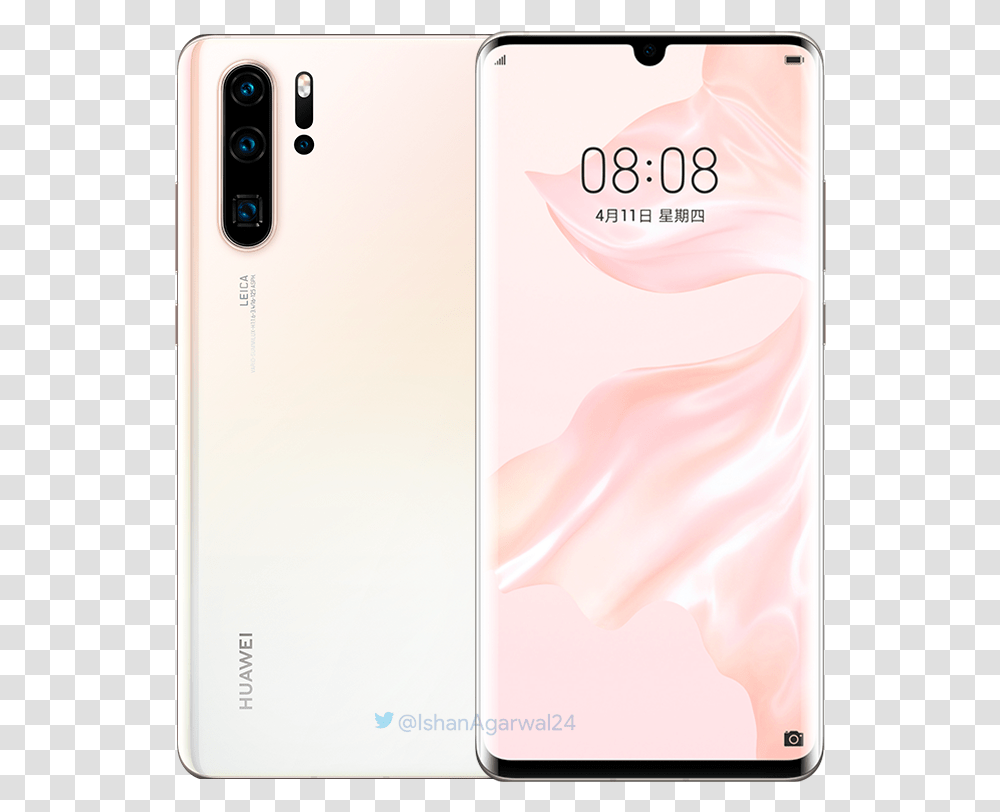 Huawei P30 Pearl White, Mobile Phone, Electronics, Cell Phone Transparent Png
