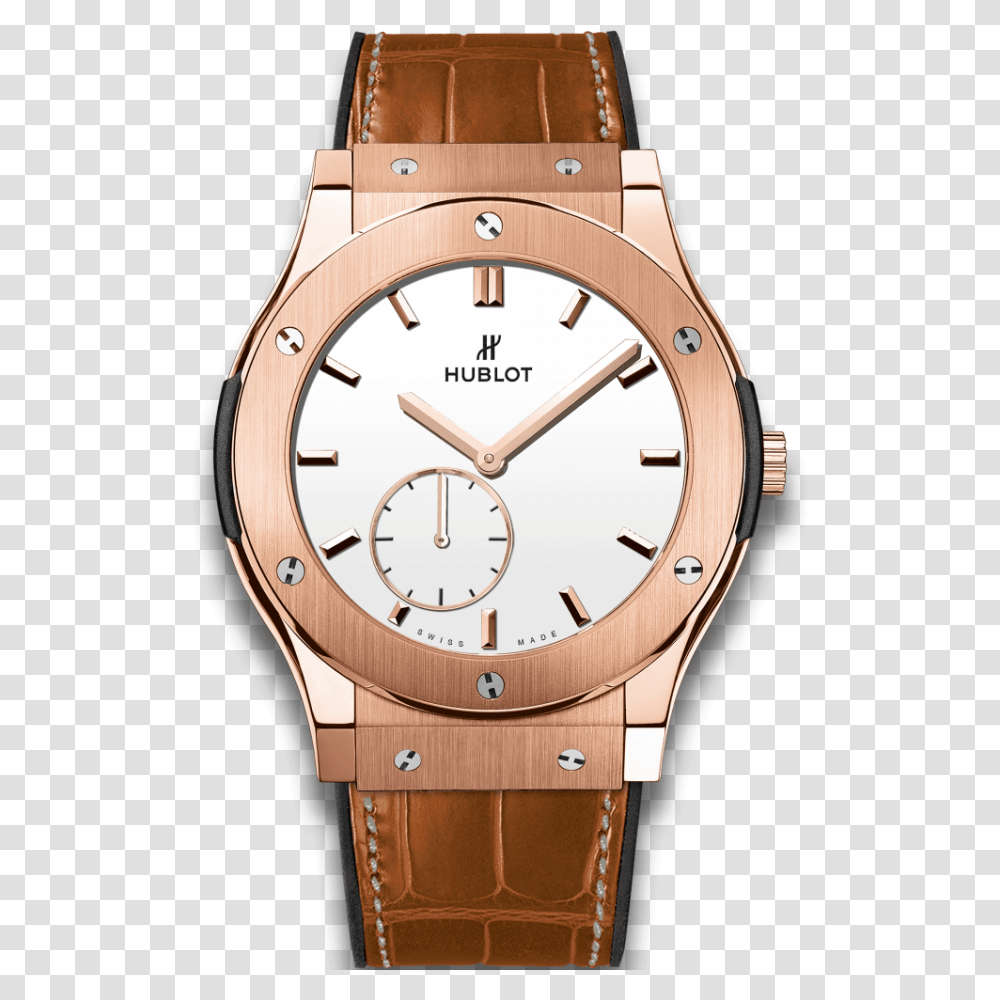 Hublot Classico Ultra Thin King Gold White Shiny Dial, Wristwatch, Clock Tower, Architecture, Building Transparent Png