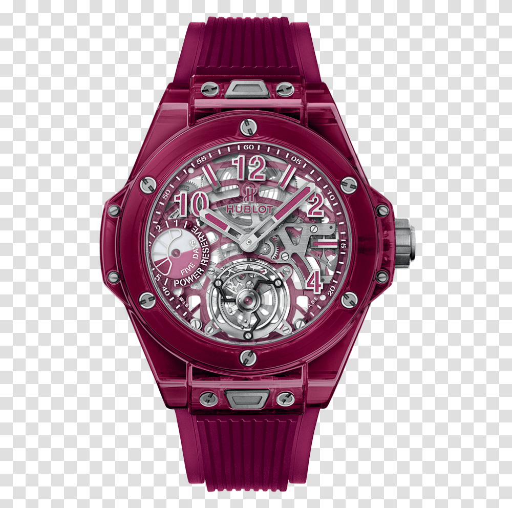 Hublot Red Sapphire, Wristwatch, Rotor, Coil, Machine Transparent Png
