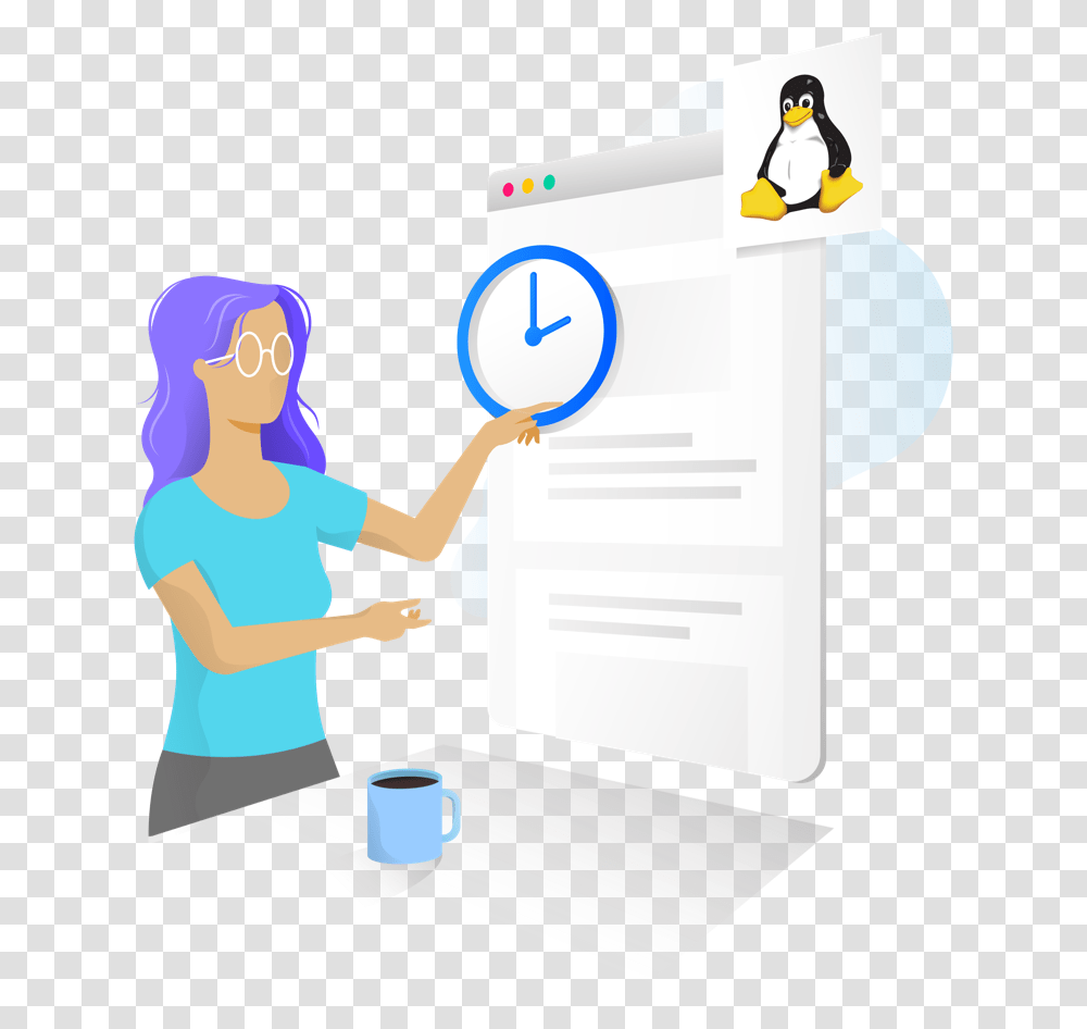 Hubsaff Linux Time Tracker Linux, White Board, Penguin, Person Transparent Png