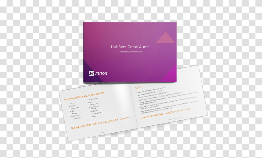 Hubspot Portal Audit Lyntonweb Horizontal, Text, Business Card, Paper, Flyer Transparent Png