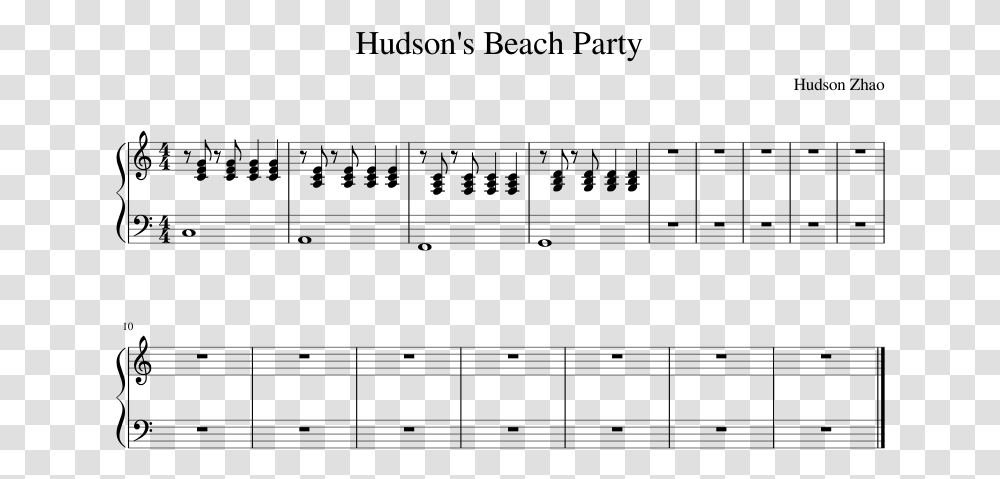 Hudson S Beach Party Sheet Music Composed By Hudson Cara Sposa, Gray, World Of Warcraft Transparent Png