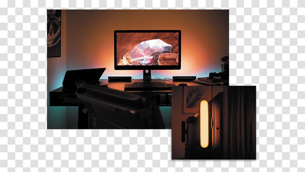 Hue Play For Gaming Philips Hue Light Bars, Monitor, Screen, Electronics, Furniture Transparent Png