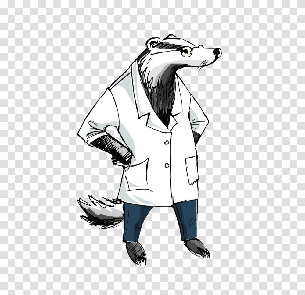 Hufflepuff Badger Drawing 5 Days Easy Meaning Free Badger Lab Management, Person, Coat, Manga Transparent Png