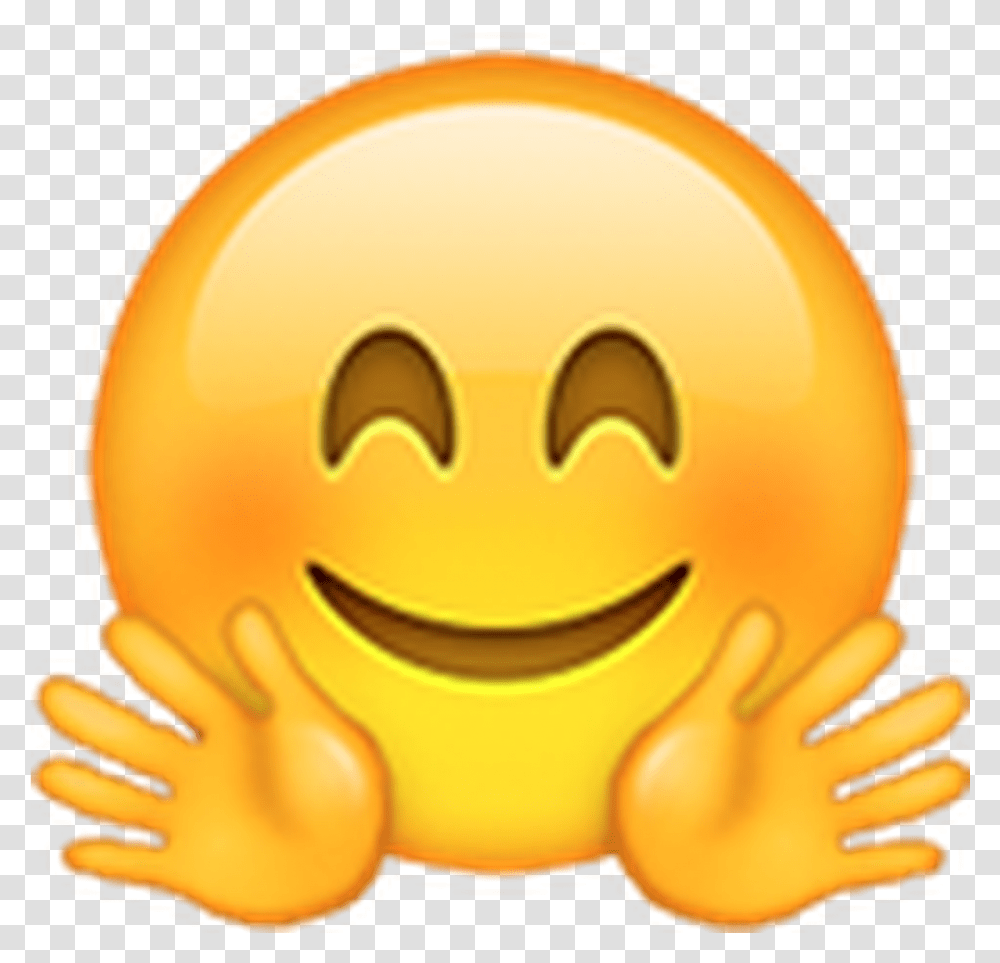 Hug Emoji Iphone Image Happy Face Emoji With Hands, Helmet, Clothing, Outdoors, Nature Transparent Png