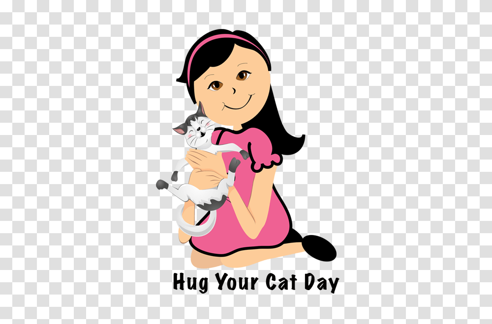 Hug Your Cat, Female, Girl, Poster Transparent Png