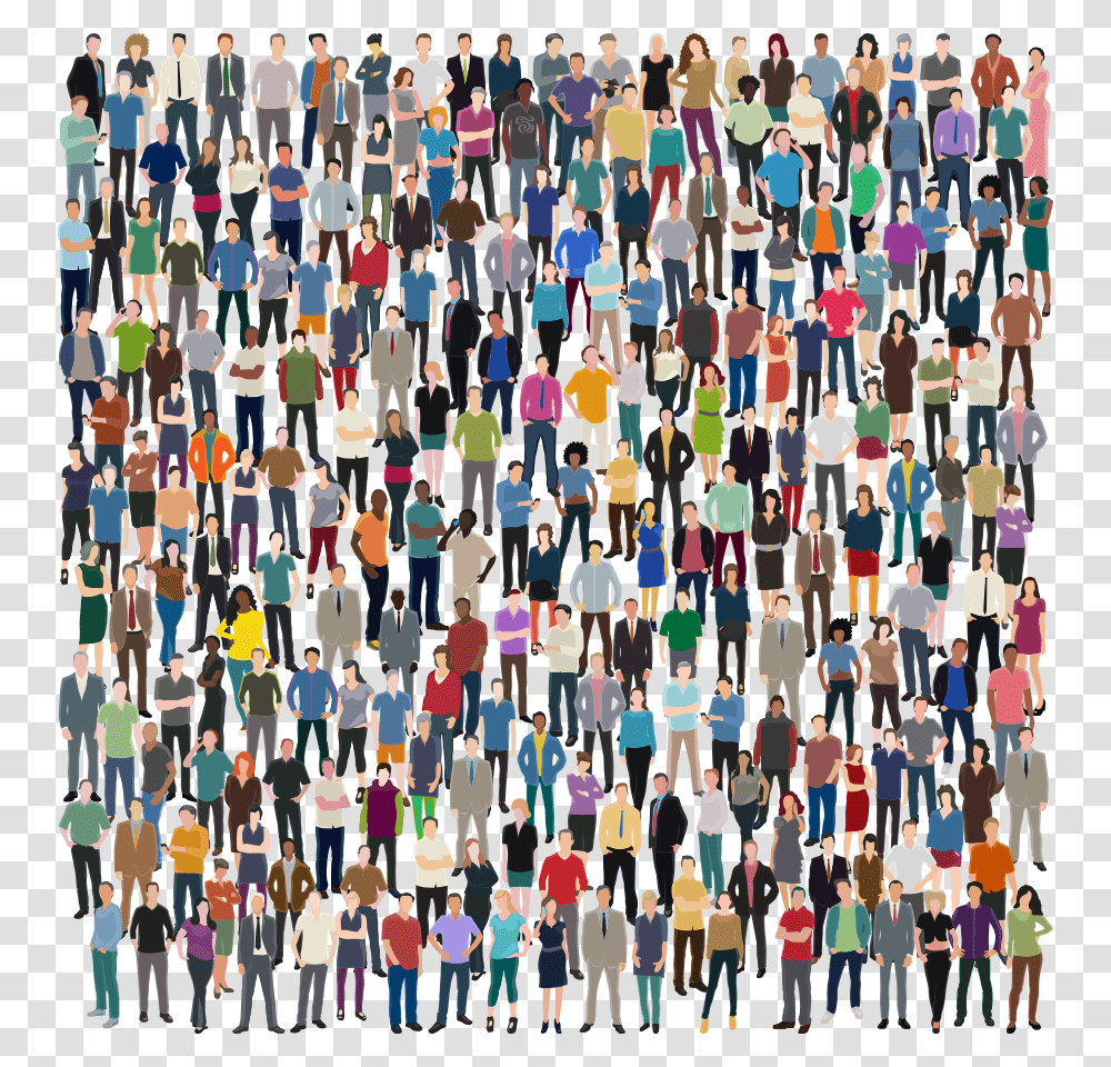 Huge Crowd Of People Crowd People Clipart, Person, Human, Quilt, Paper Transparent Png