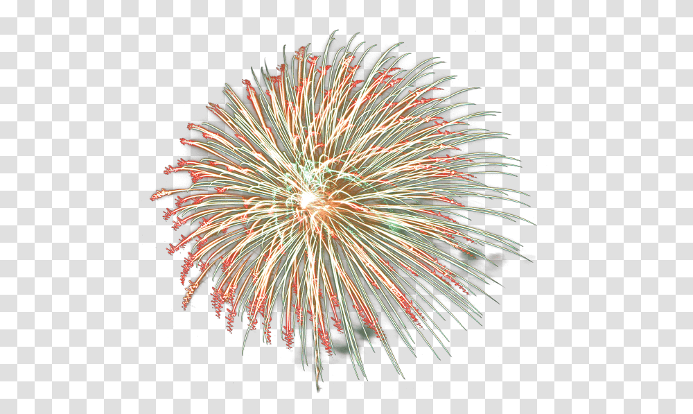 Huge Fireworks Stickpng Red And Green Fireworks, Nature, Outdoors, Night, Pineapple Transparent Png