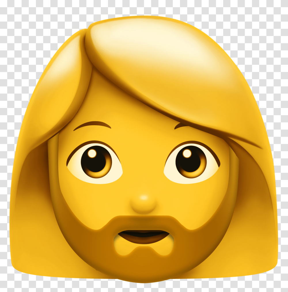 Huge Iphone Update Adds New Emoji Lady With Beard Emoji, Helmet, Clothing, Apparel, Head Transparent Png